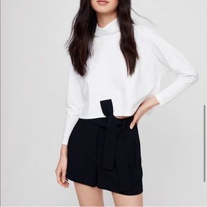 Aritzia wilfred tie front black shorts